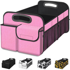 Femuar front view showing pink trunk organizer and capacity benefit
