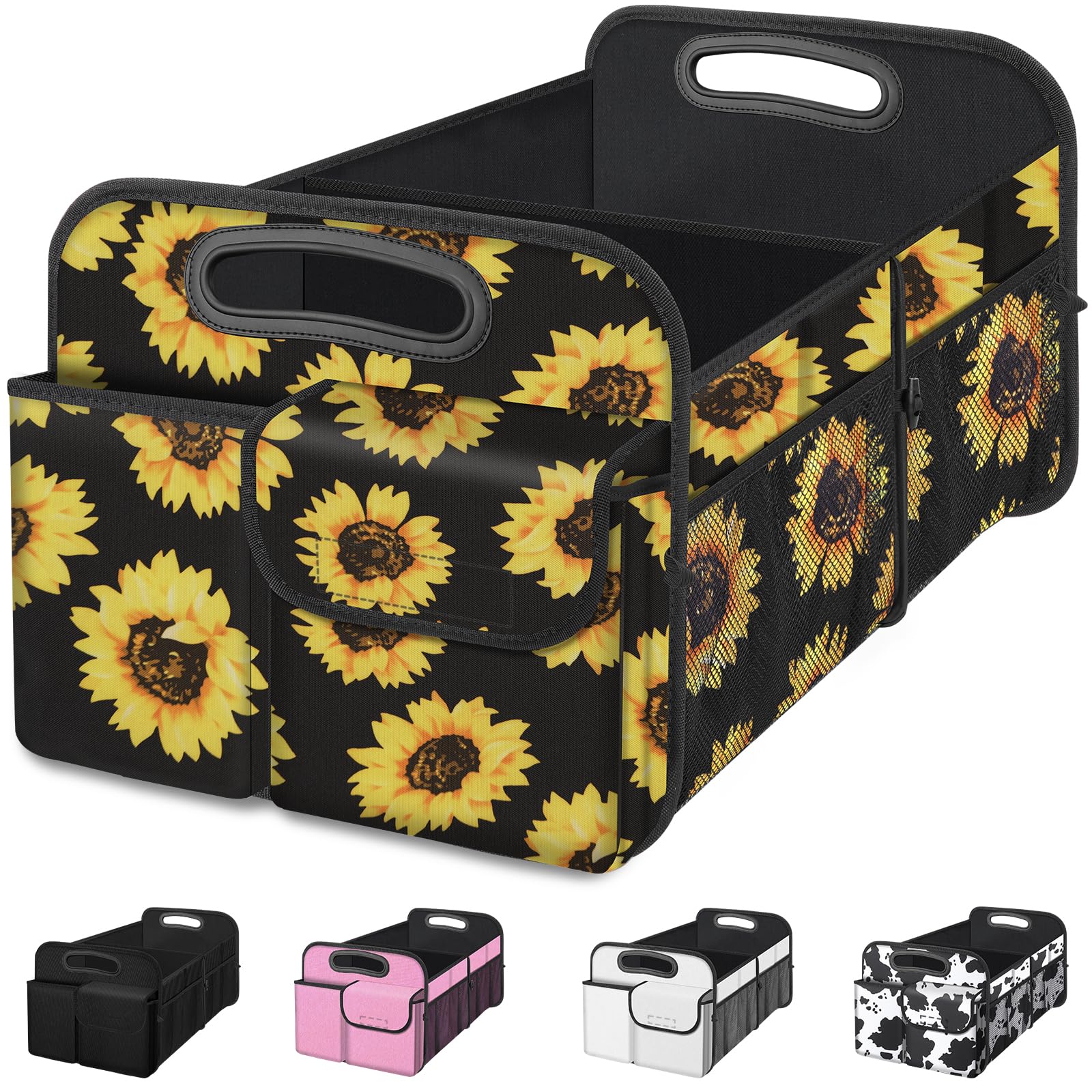 Femuar front view sunflower pattern shows organized trunk benefit