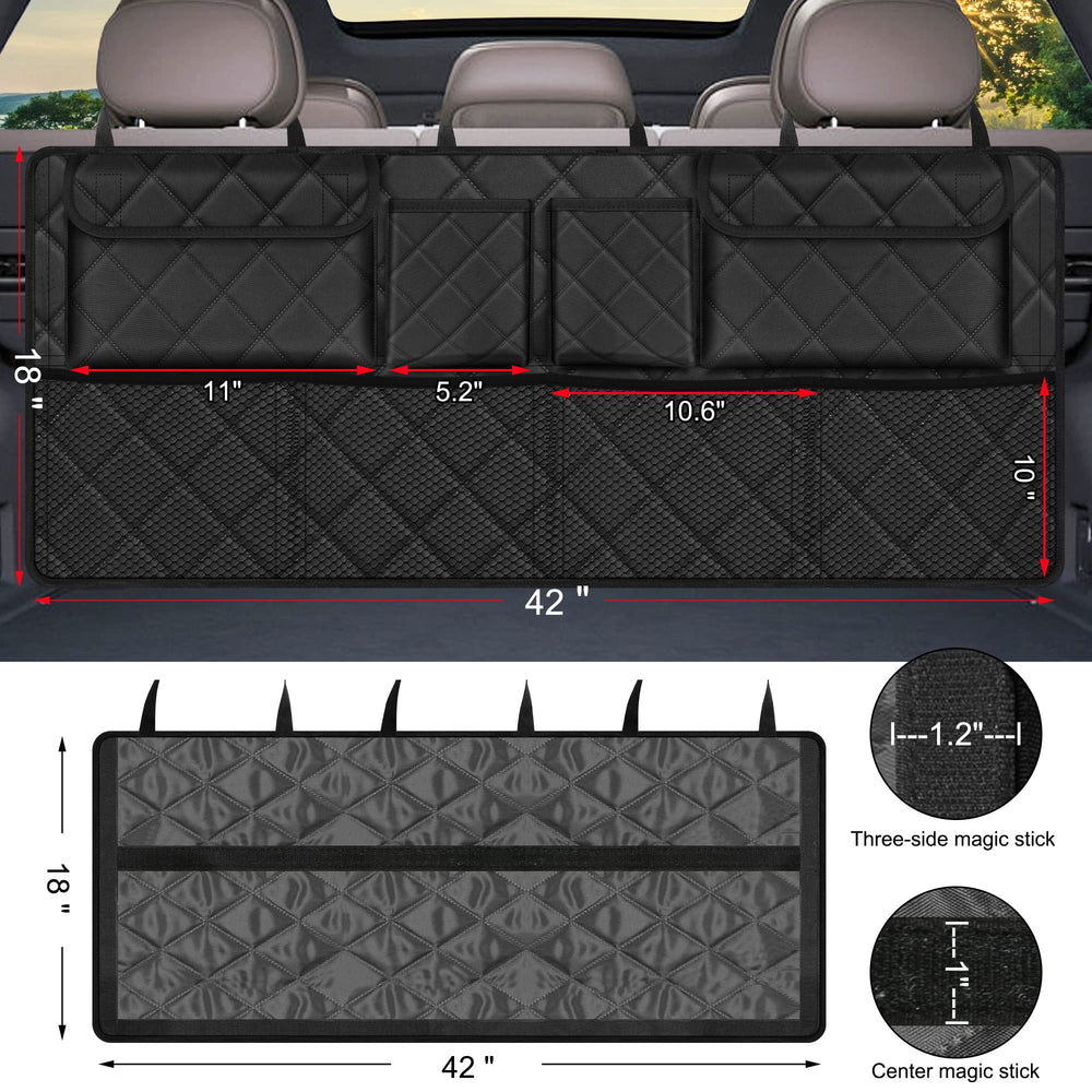 Femuar installed across backseat demonstrating secure fit and extra-wide coverage