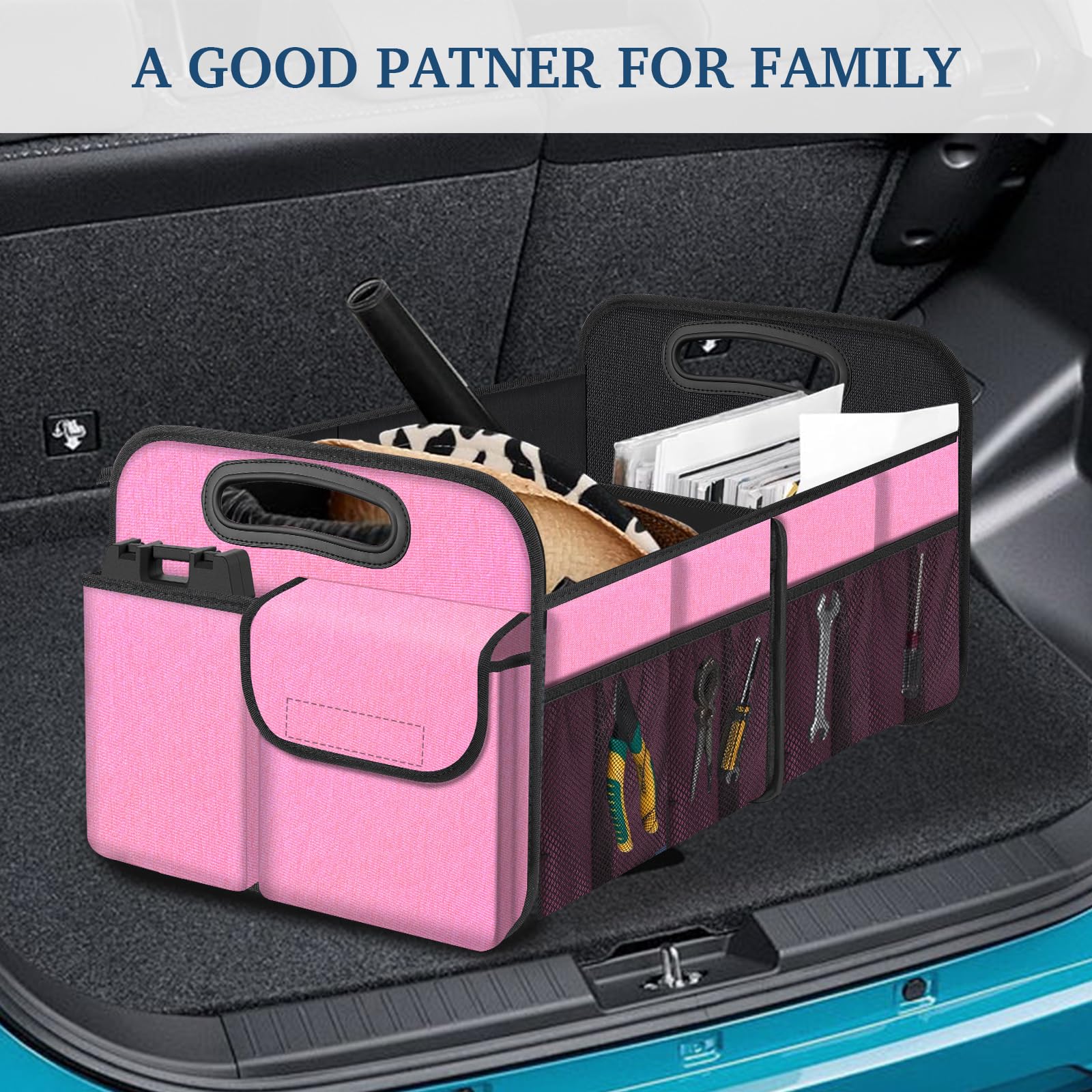 Femuar lifestyle trunk setup showing tidy cargo and quick access benefit