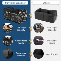 Femuar interior compartments open with removable dividers for organized storage
