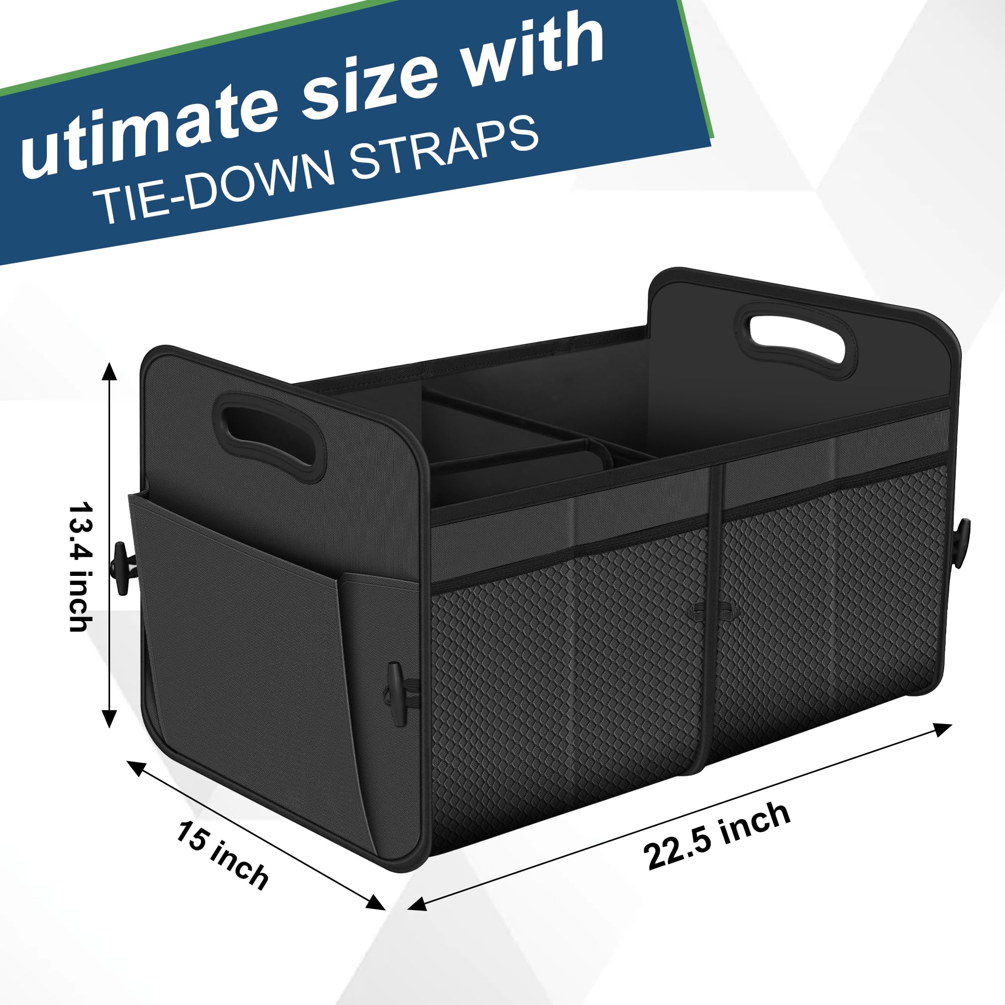 Femuar top view displaying pockets and compartments for quick access
