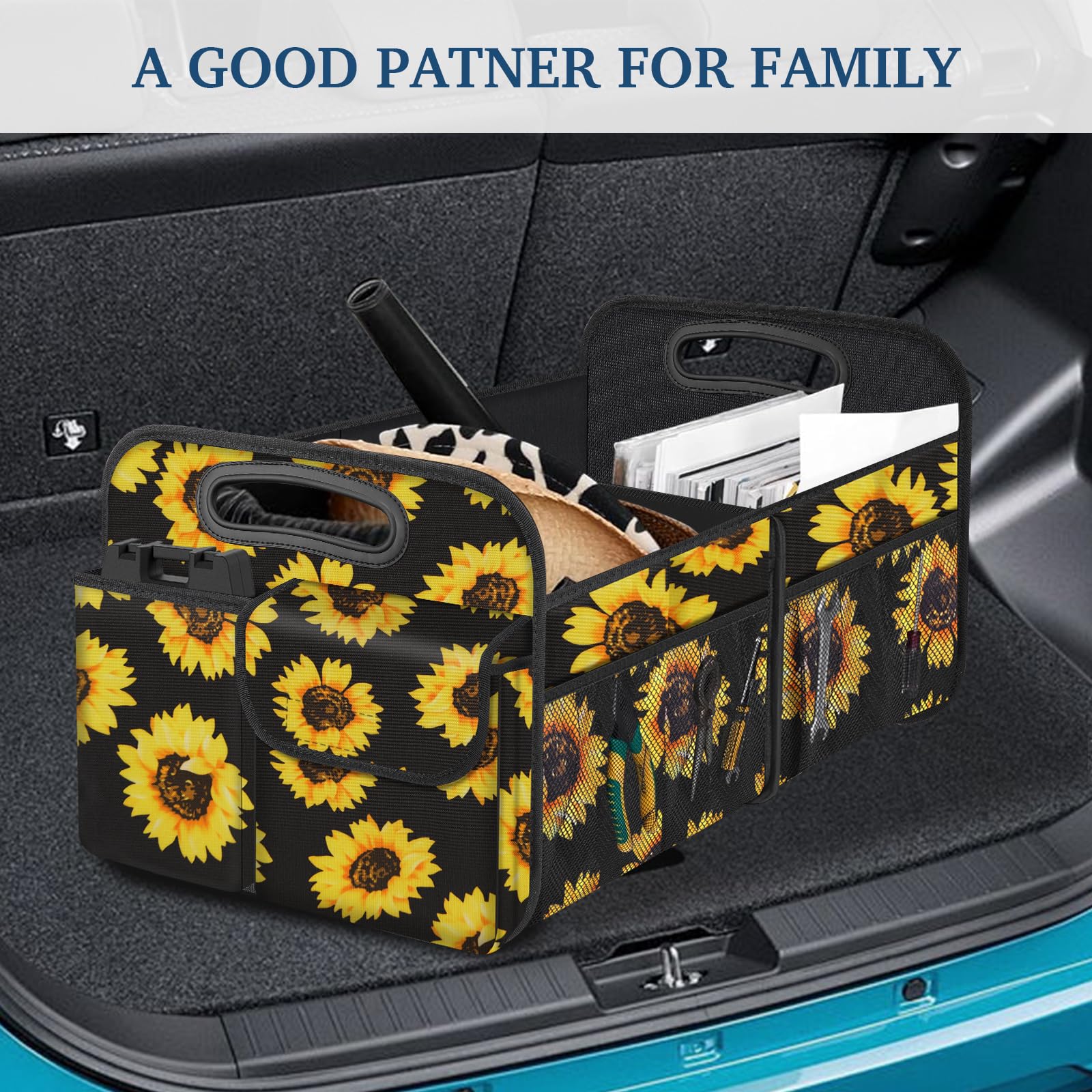 Femuar size comparison in SUV trunk demonstrating universal fit
