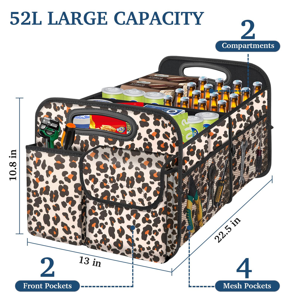 Femuar top view revealing removable dividers and organized compartments