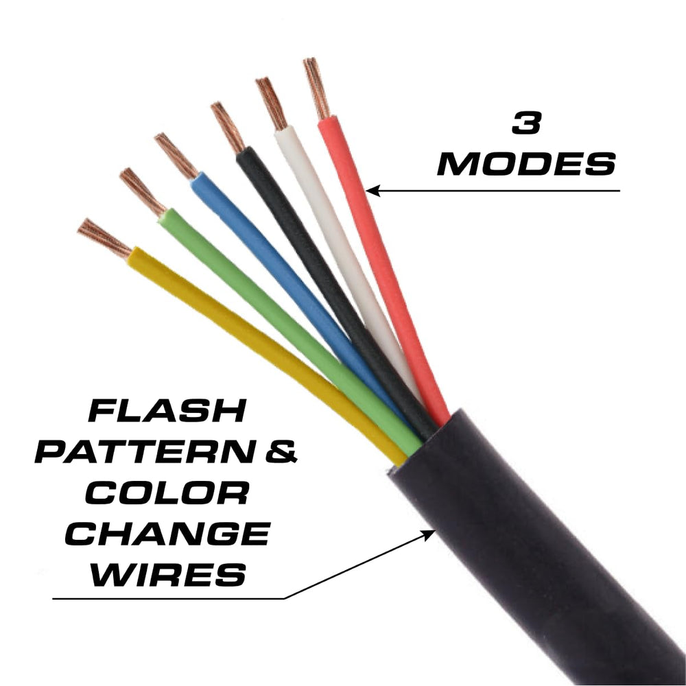 Feniex Quad Q3 label and 9 inch harness illustrating straightforward wiring benefit