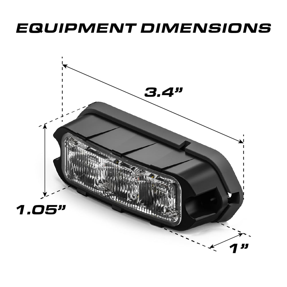 Feniex Quad Q3 mounted on vehicle dash demonstrating discreet installation benefit