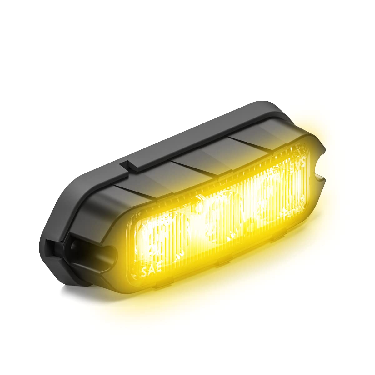 Feniex T3 front profile showing compact amber LEDs and durable housing benefit visibility