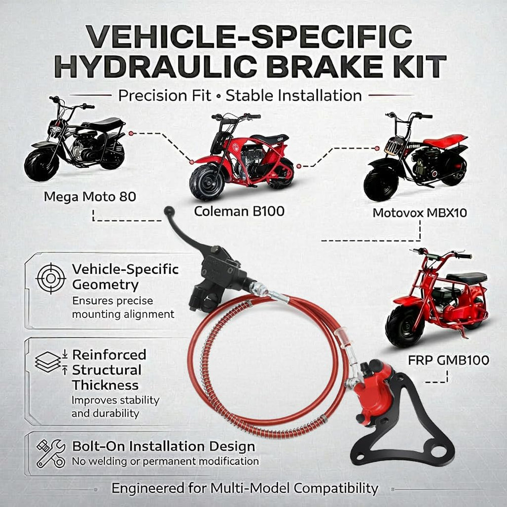 Feralmoto bracket next to ruler showing compact size and easy fitment