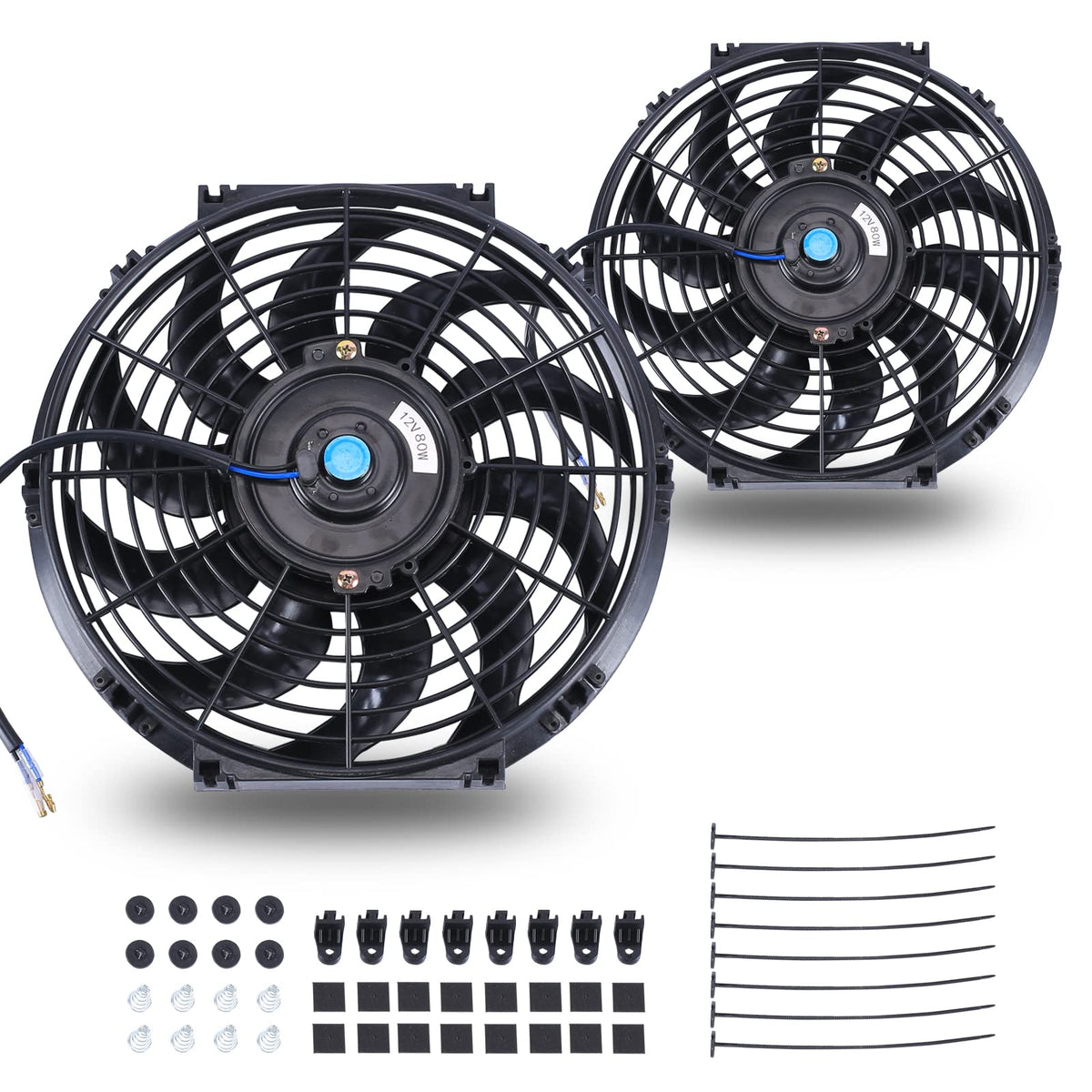 FGJQEFG front view of 12-inch fan showing airflow benefit