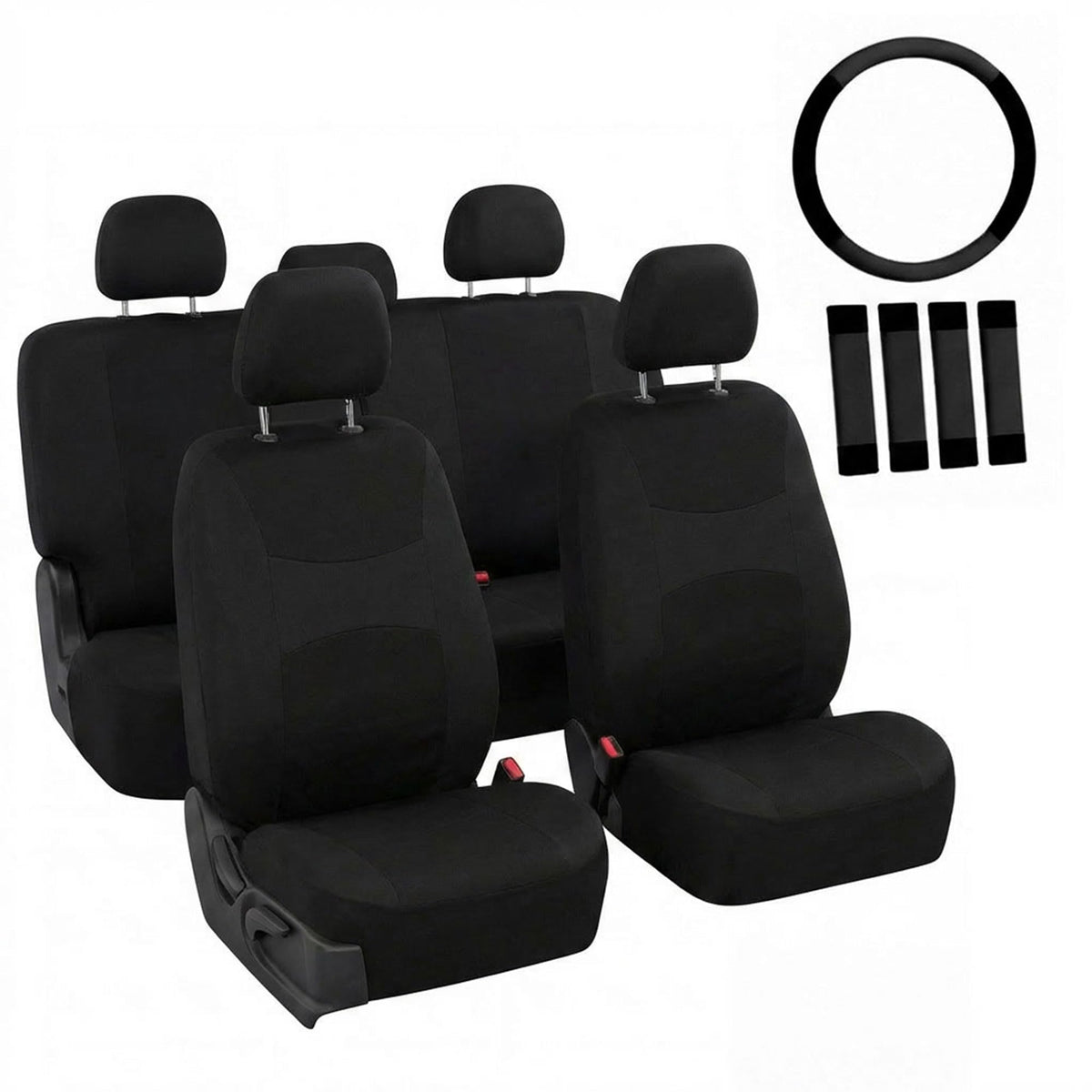 FH Group front seat cover front view showing neat protection and improved interior