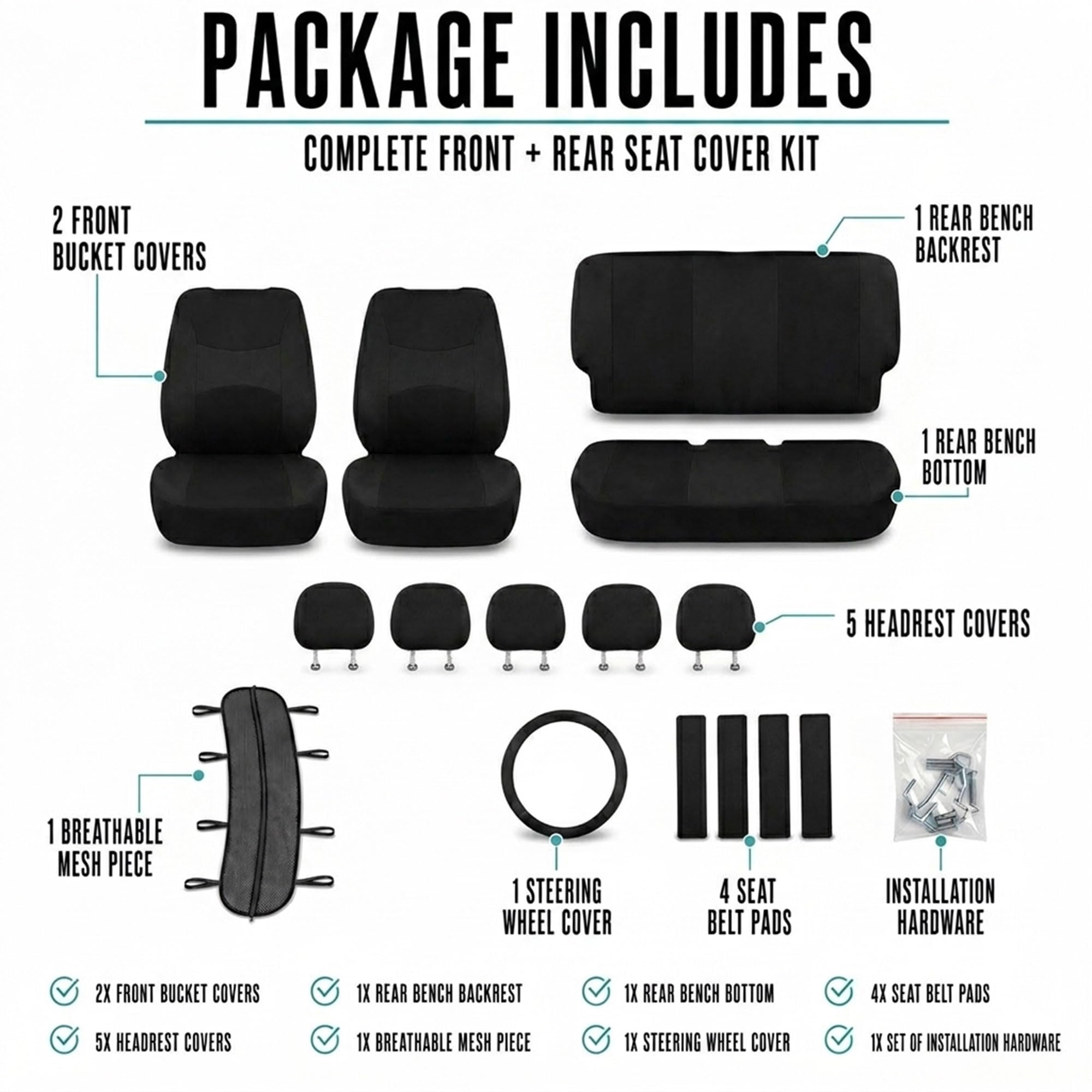 FH Group seat covers protecting car interior from pet hair and muddy paws