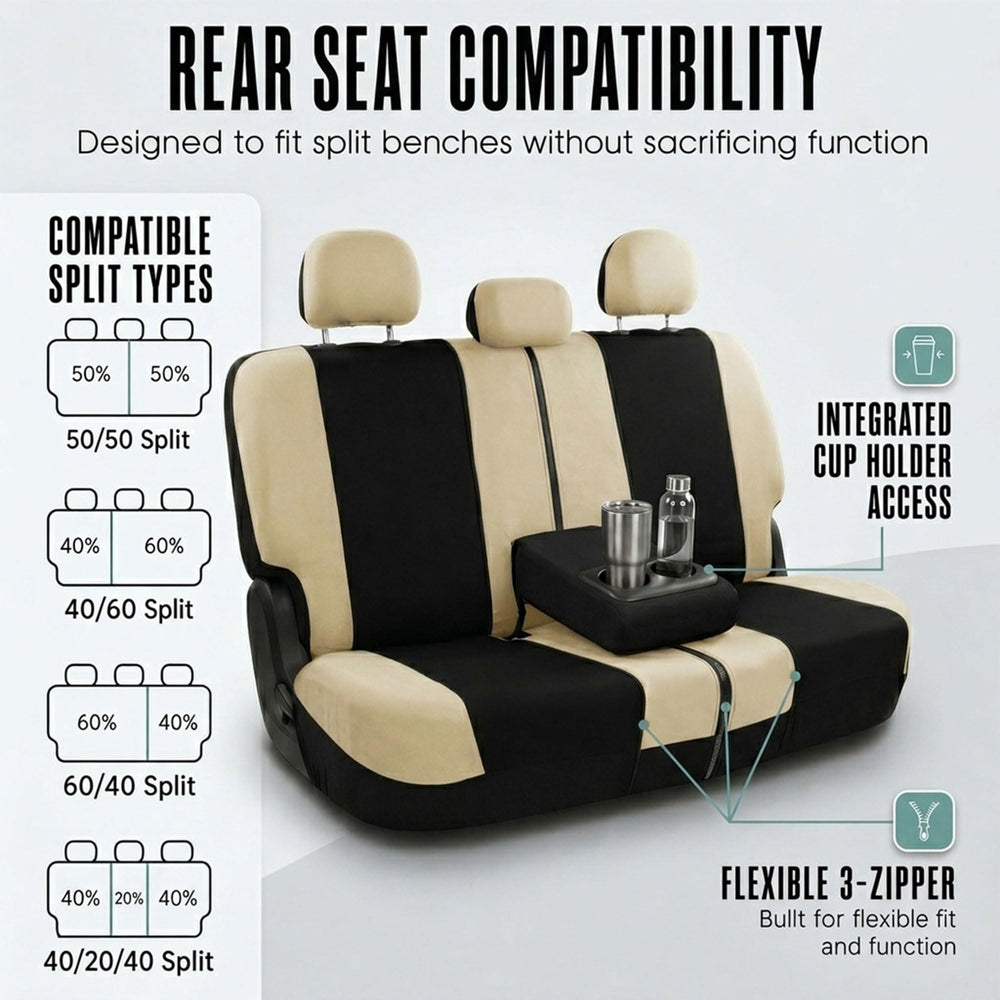 FH Group installer fitting front seat cover for quick setup