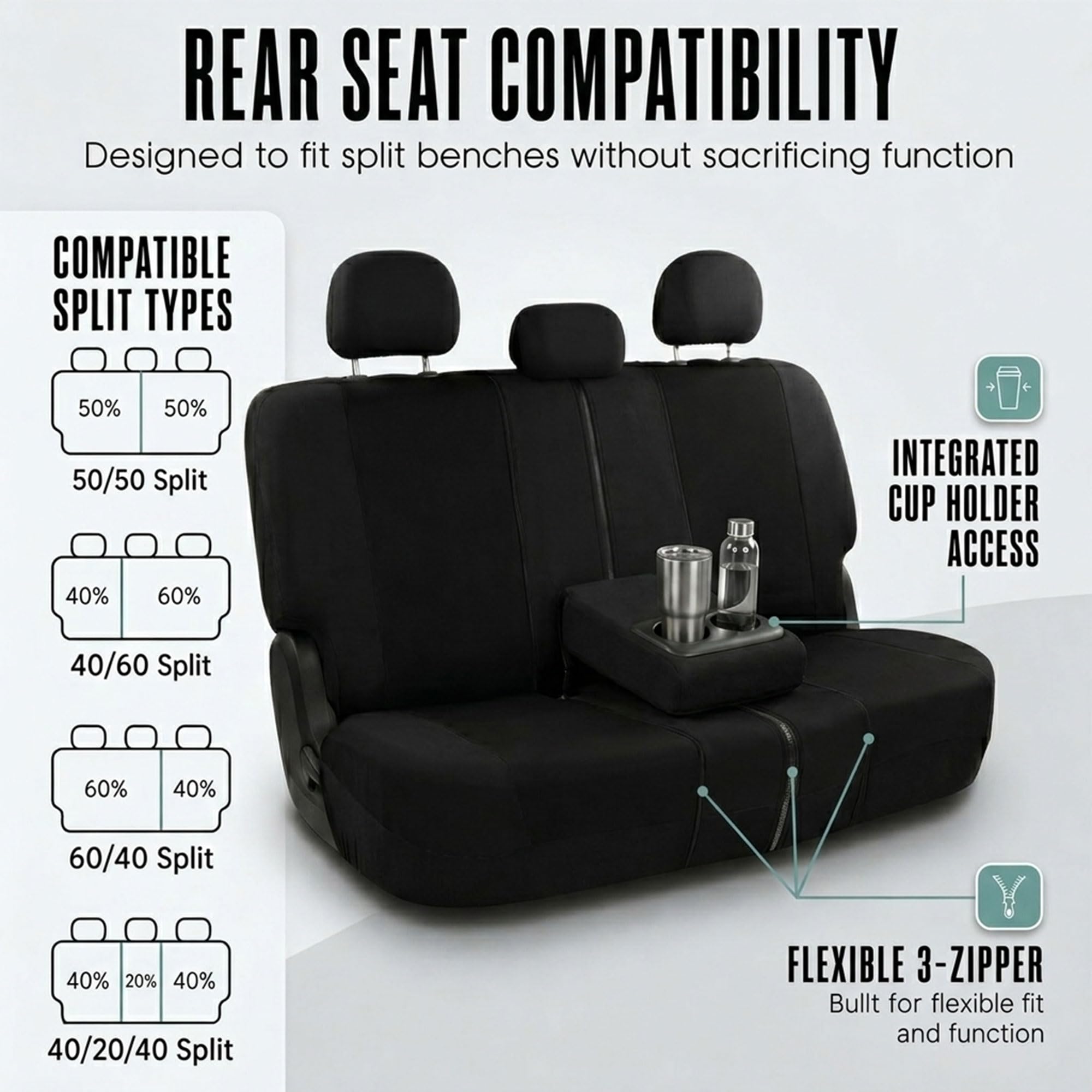 FH Group covers installed in an SUV lifestyle shot protecting seats from mess