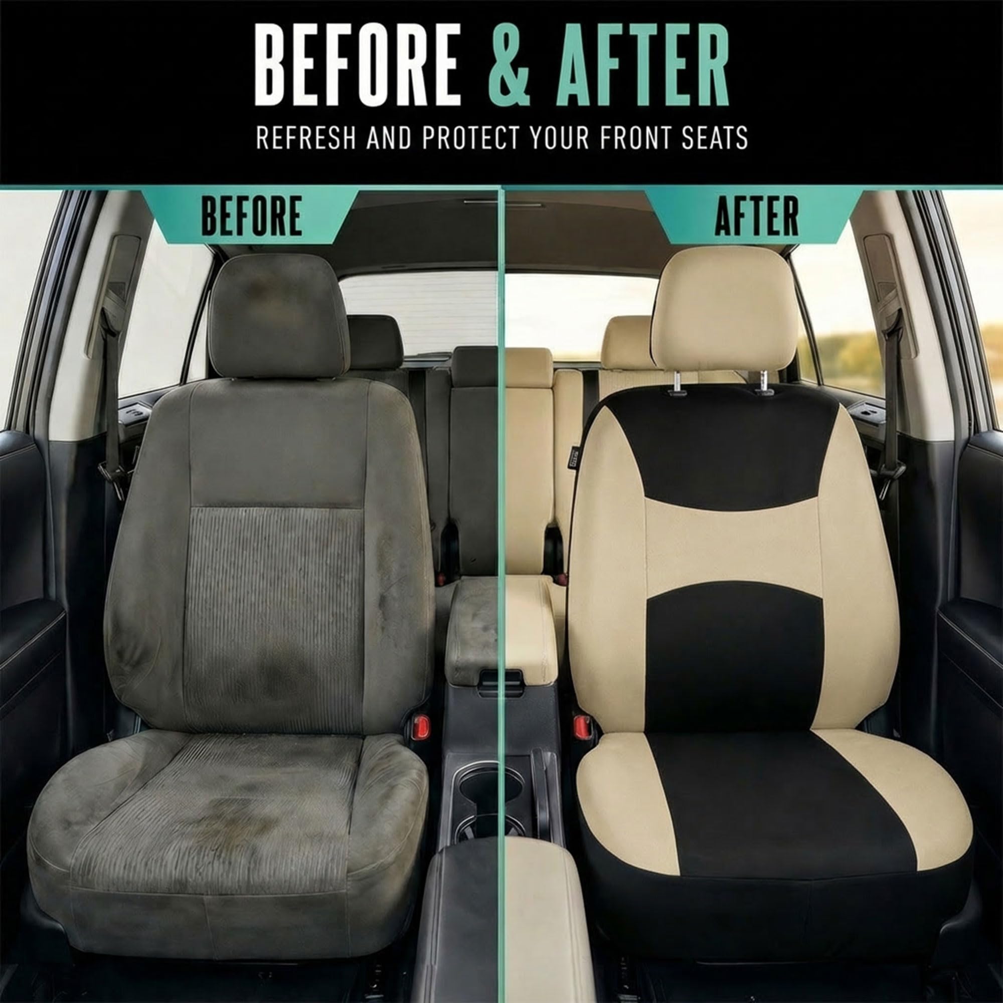 FH Group boxed set with steering wheel cover and seat belt pad included