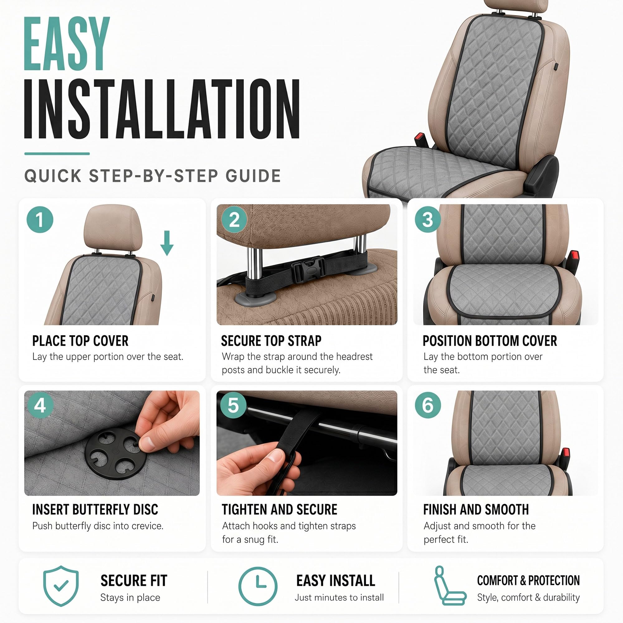 FH Group close-up of side seam designed for airbag compatibility and safety