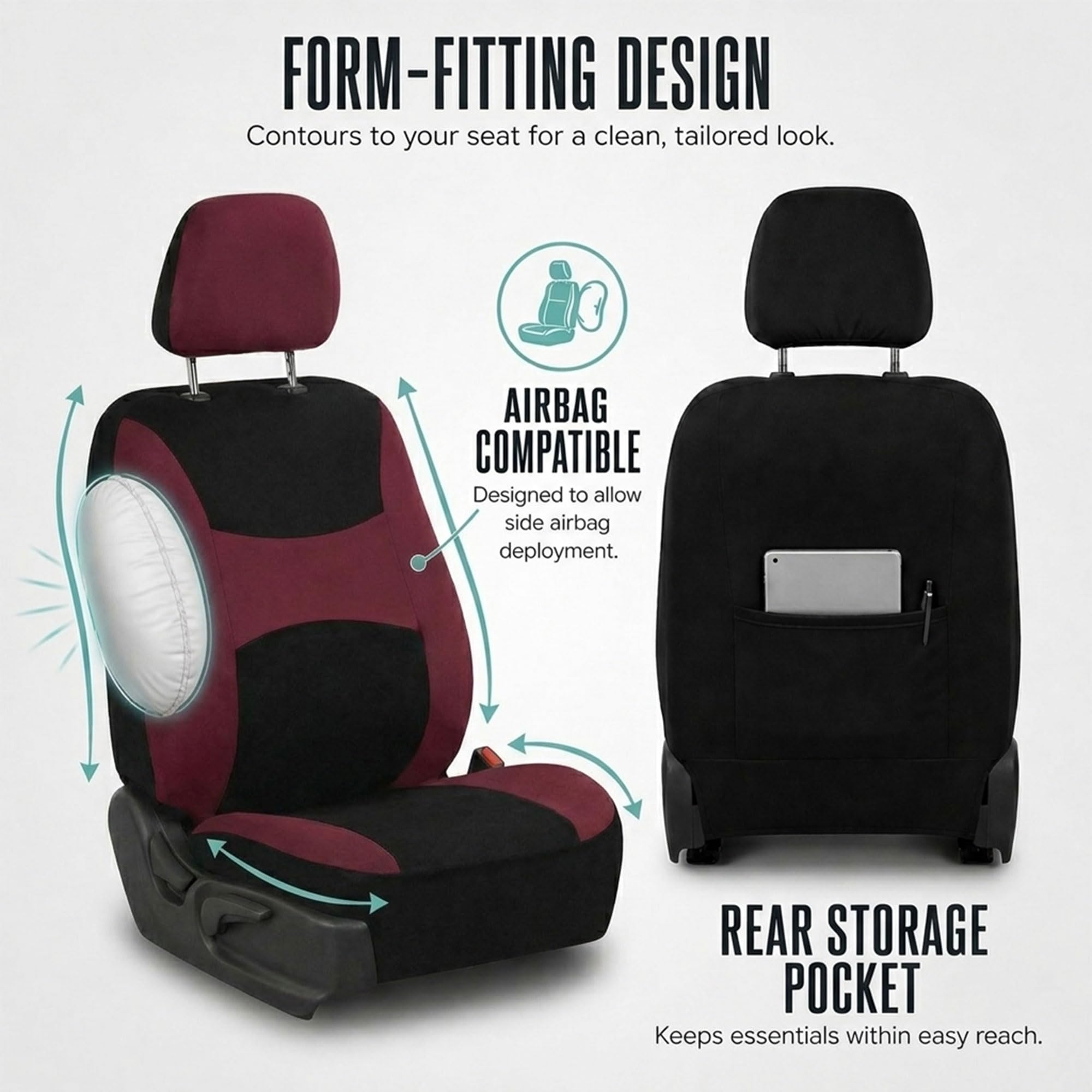 FH Group side stitch detail shows airbag-compatible safety design