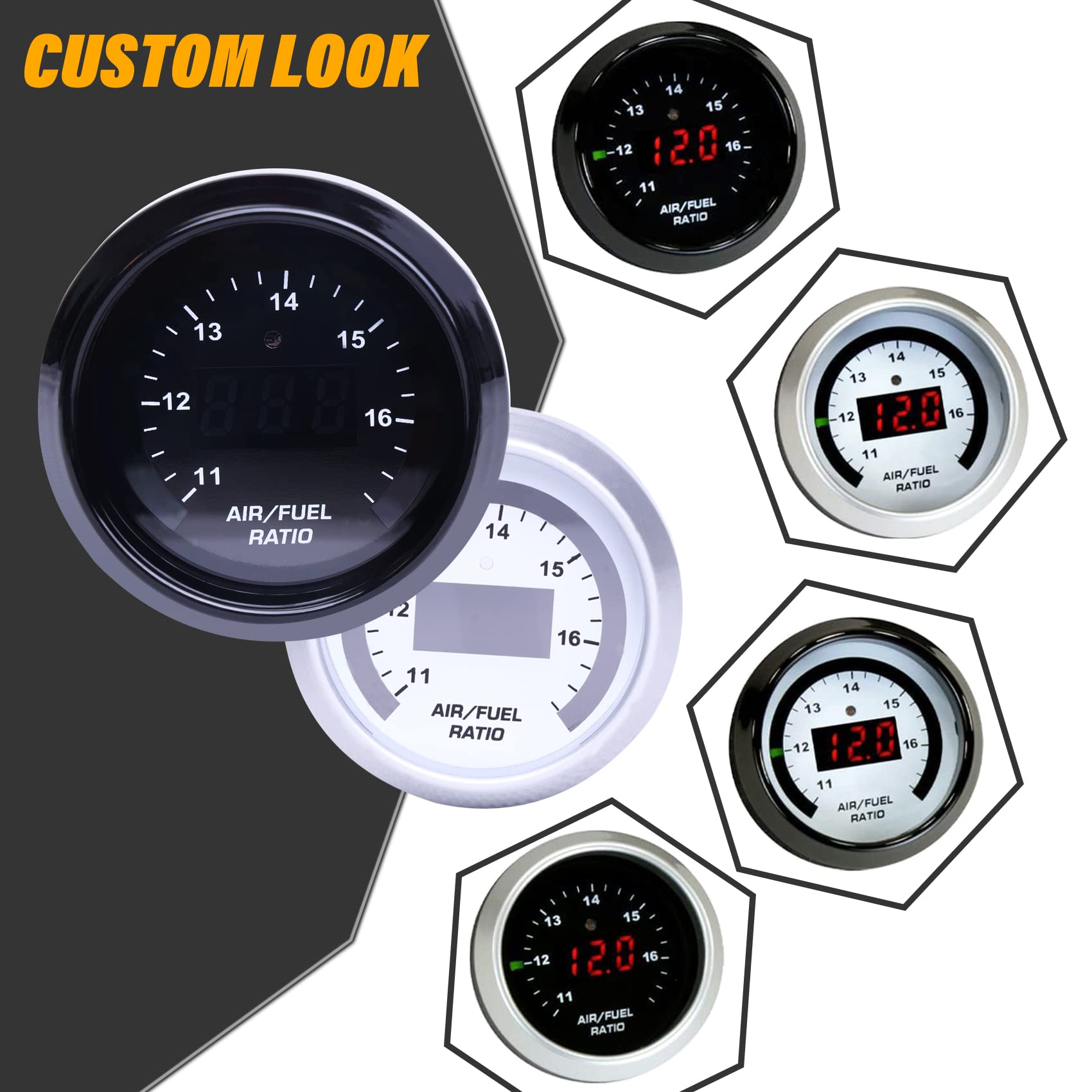 FHRHRY close-up LED needle display changing color to indicate mixture status