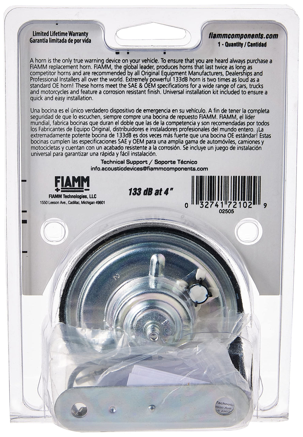 FIAMM Freeway Blaster close-up of ABS projector and aluminum coil for focused, reliable tone