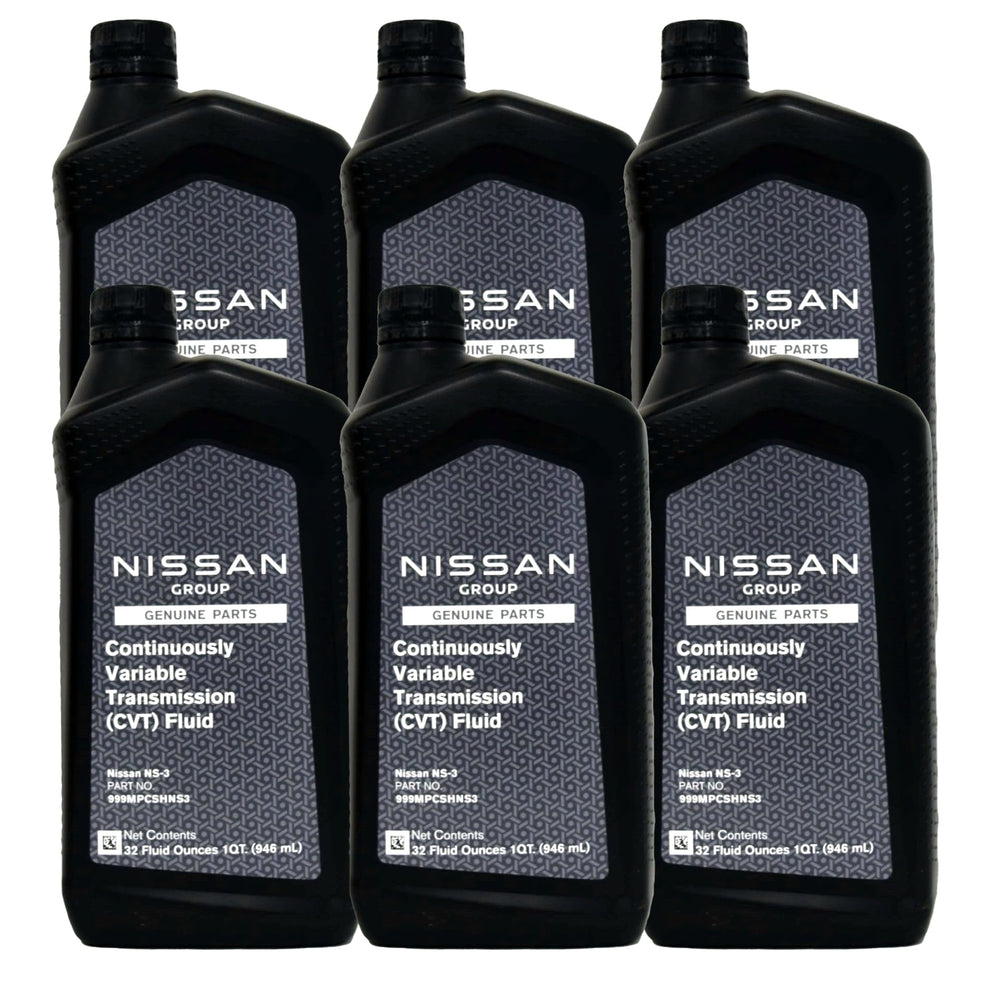Fiaypoy Nissan NS3 bottle next to measuring cup showing 6-quart size and service suitability