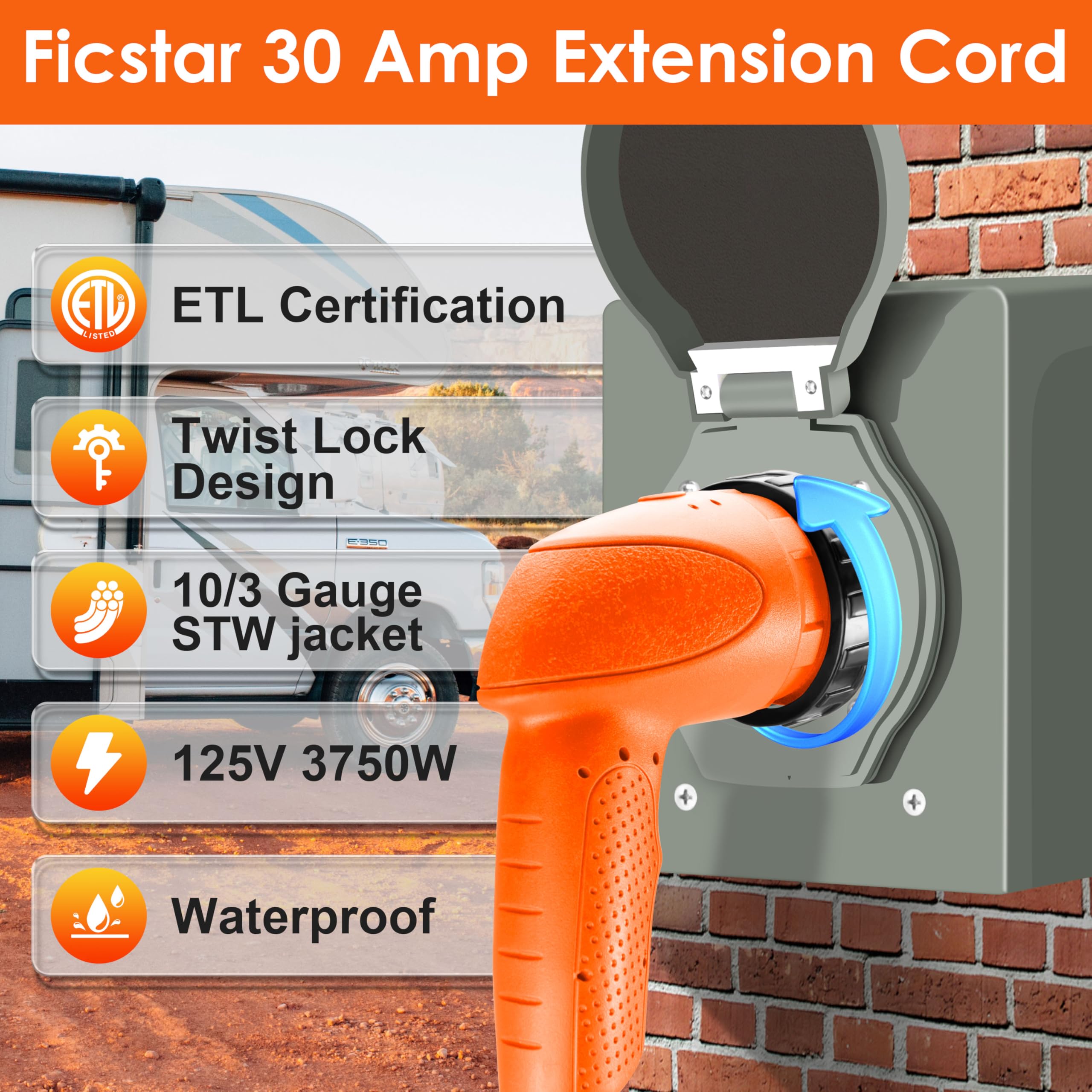 Ficstar female end LED indicator lit showing power presence for quick verification