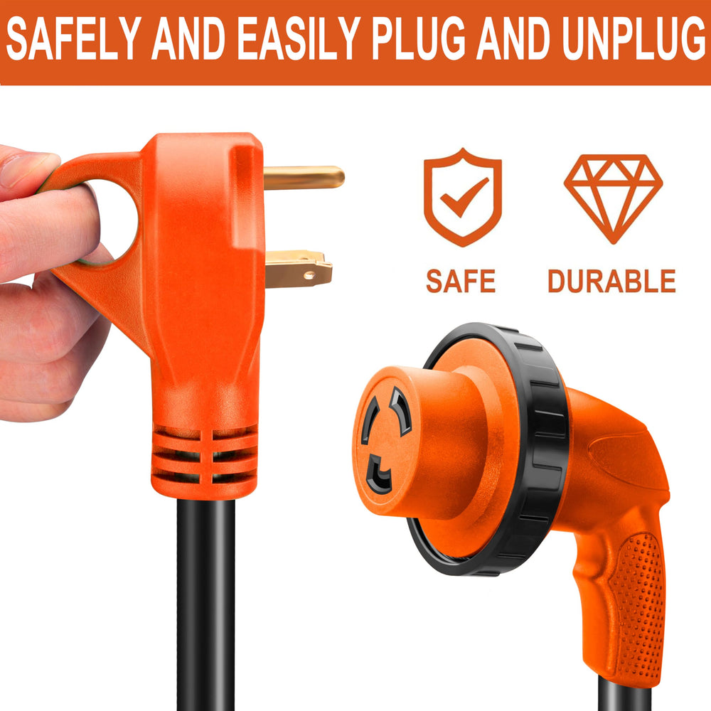 Ficstar full 50ft cord laid out to show length and flexible storage convenience
