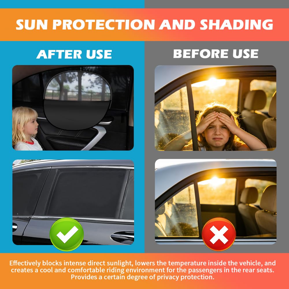 Figpade rear window shade installed protecting seats from sun