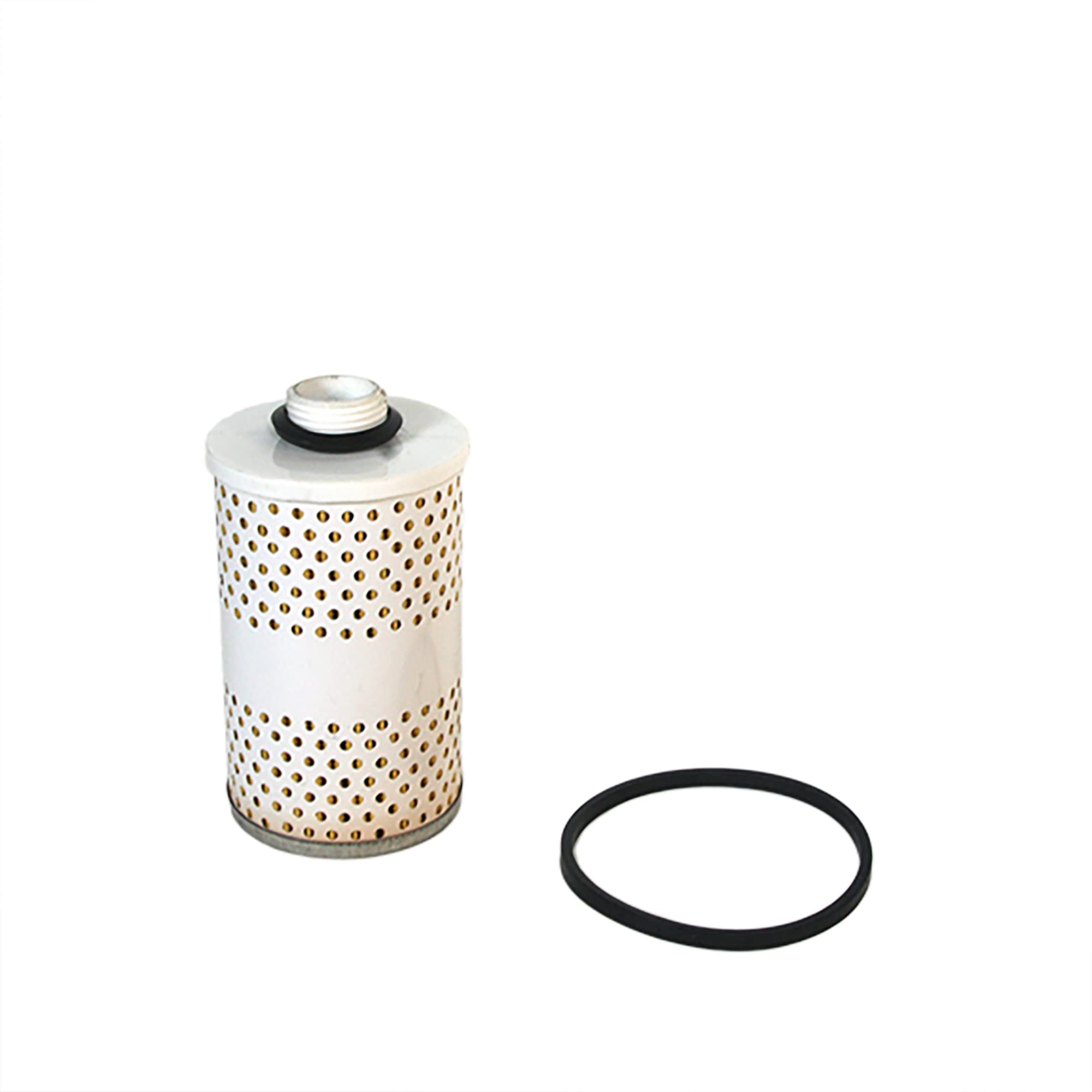 Fill-Rite replacement element front view showing pleated media and label, protects equipment