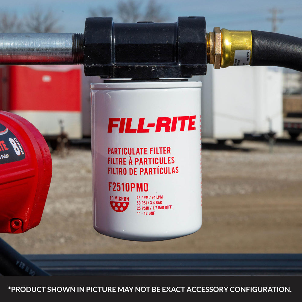 Fill-Rite next to a hand for scale showing compact size and serviceability benefit