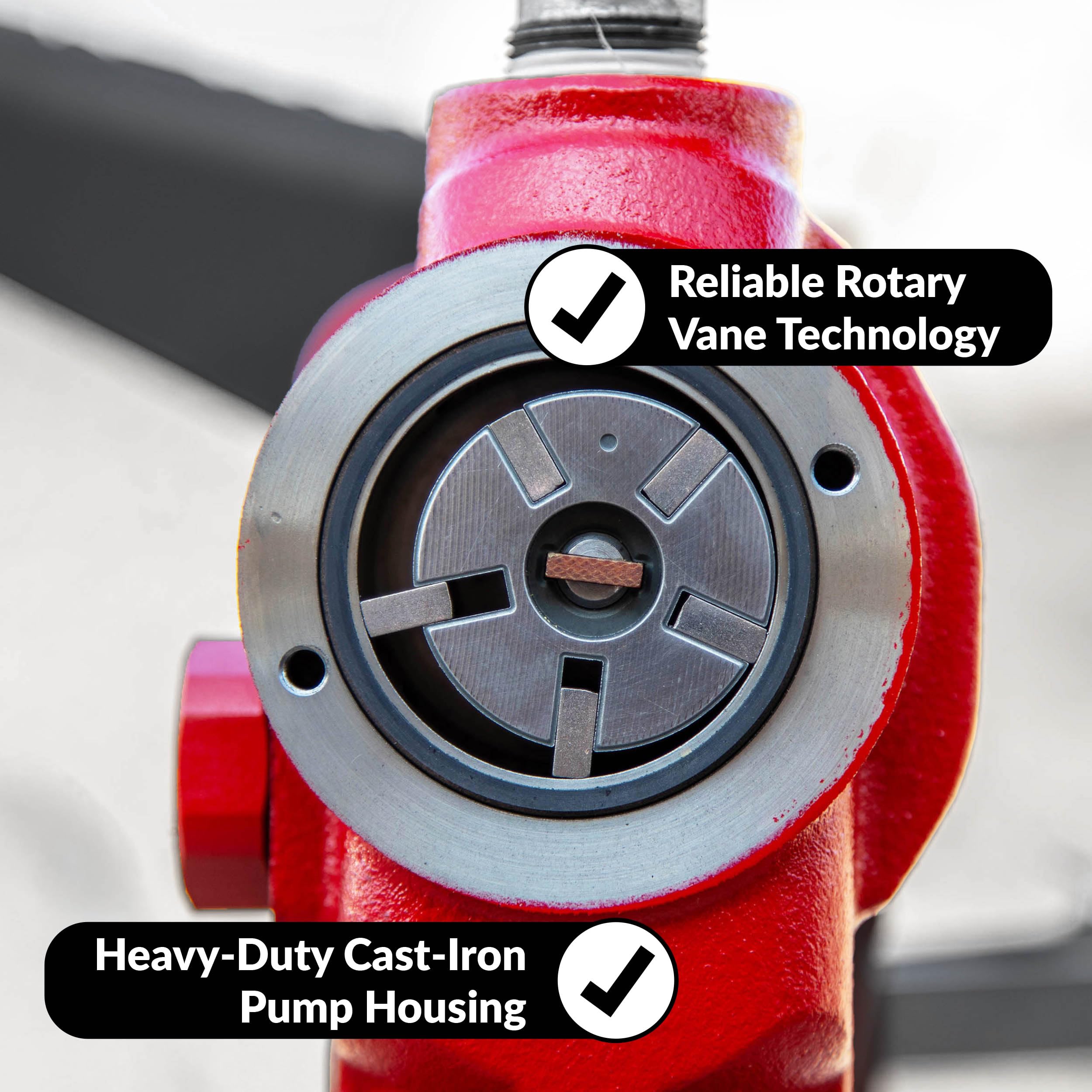 Fill-Rite pump performance graphic illustrating 20 GPM flow rate efficiency