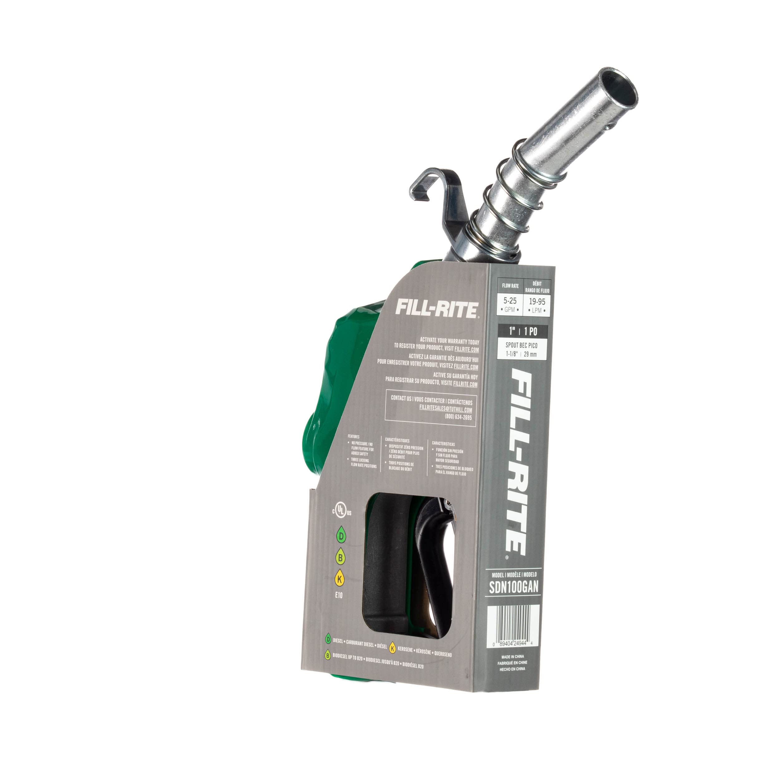 Fill-Rite nozzle in jobsite setting showing easy use and dependable performance benefit