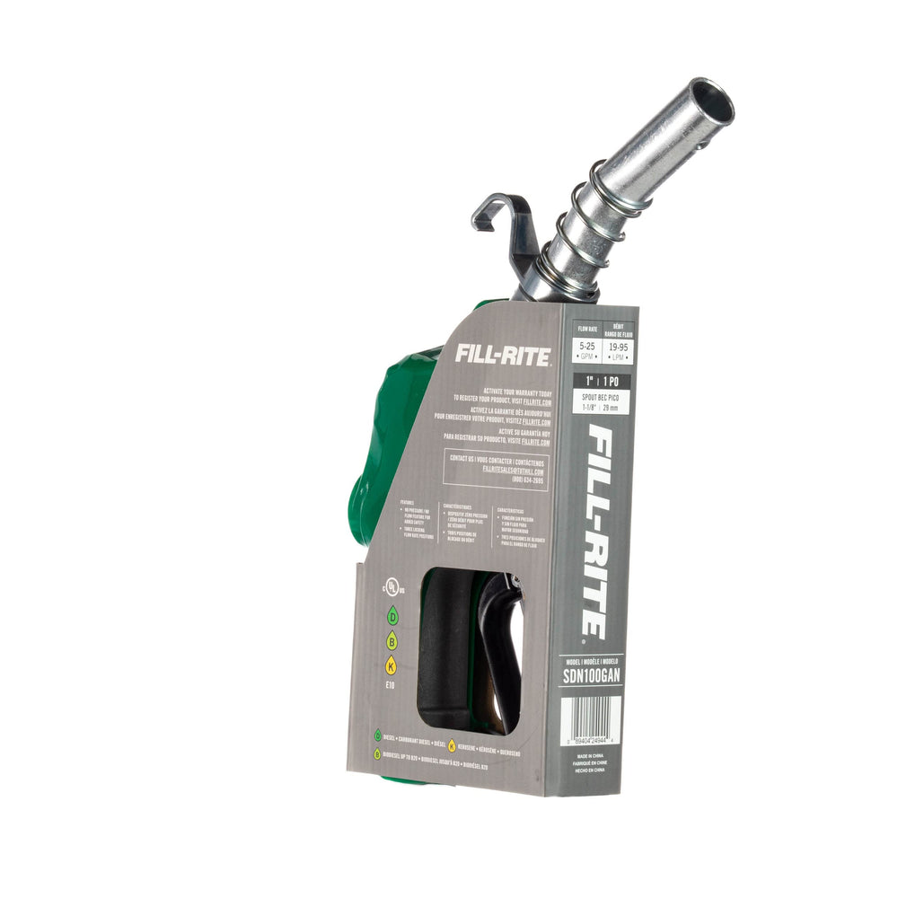Fill-Rite nozzle in jobsite setting showing easy use and dependable performance benefit
