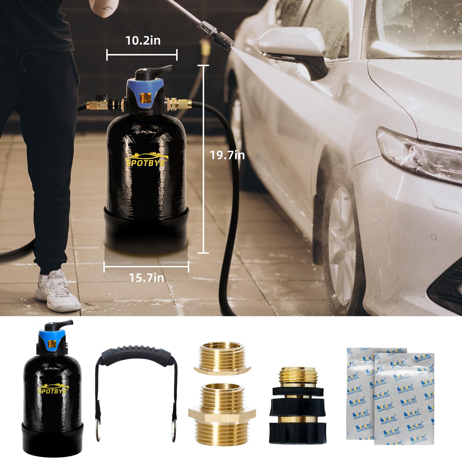 Filterelated used rinsing car exterior demonstrating spot-free drying benefit