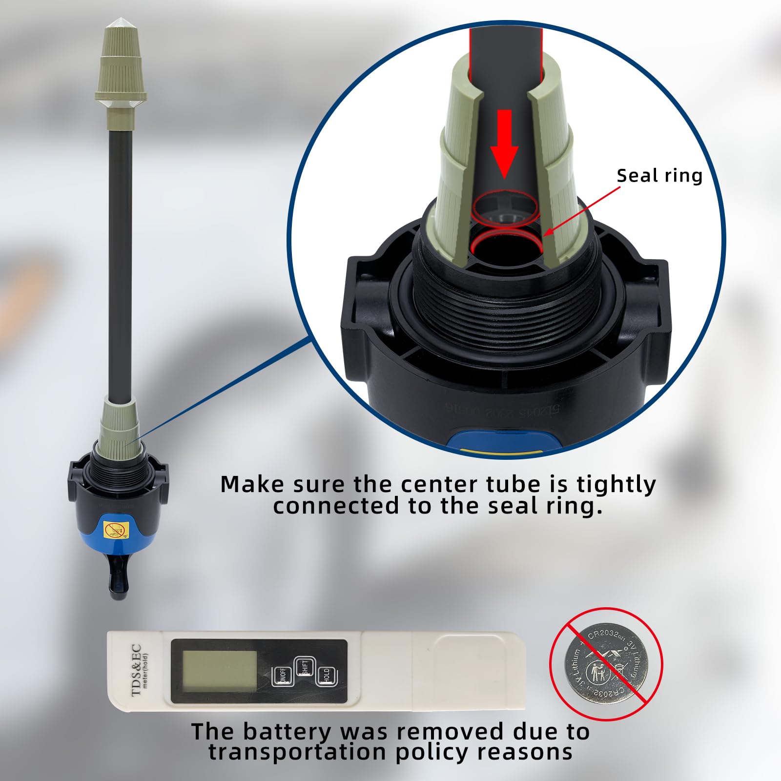 Filterelated side profile with hose attached for easy install and use benefit