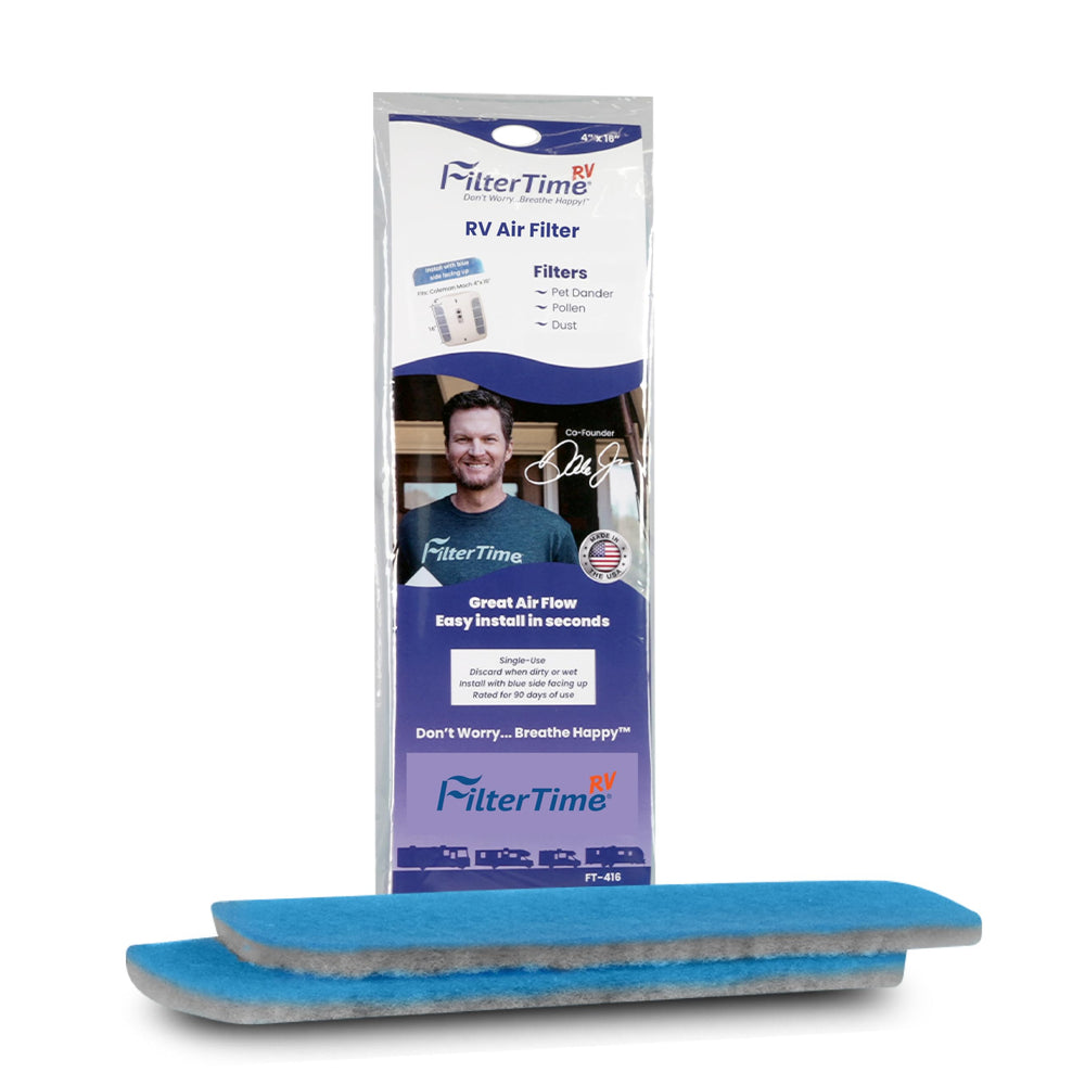 FilterTime FT-416 front packaging showing two filters and benefits