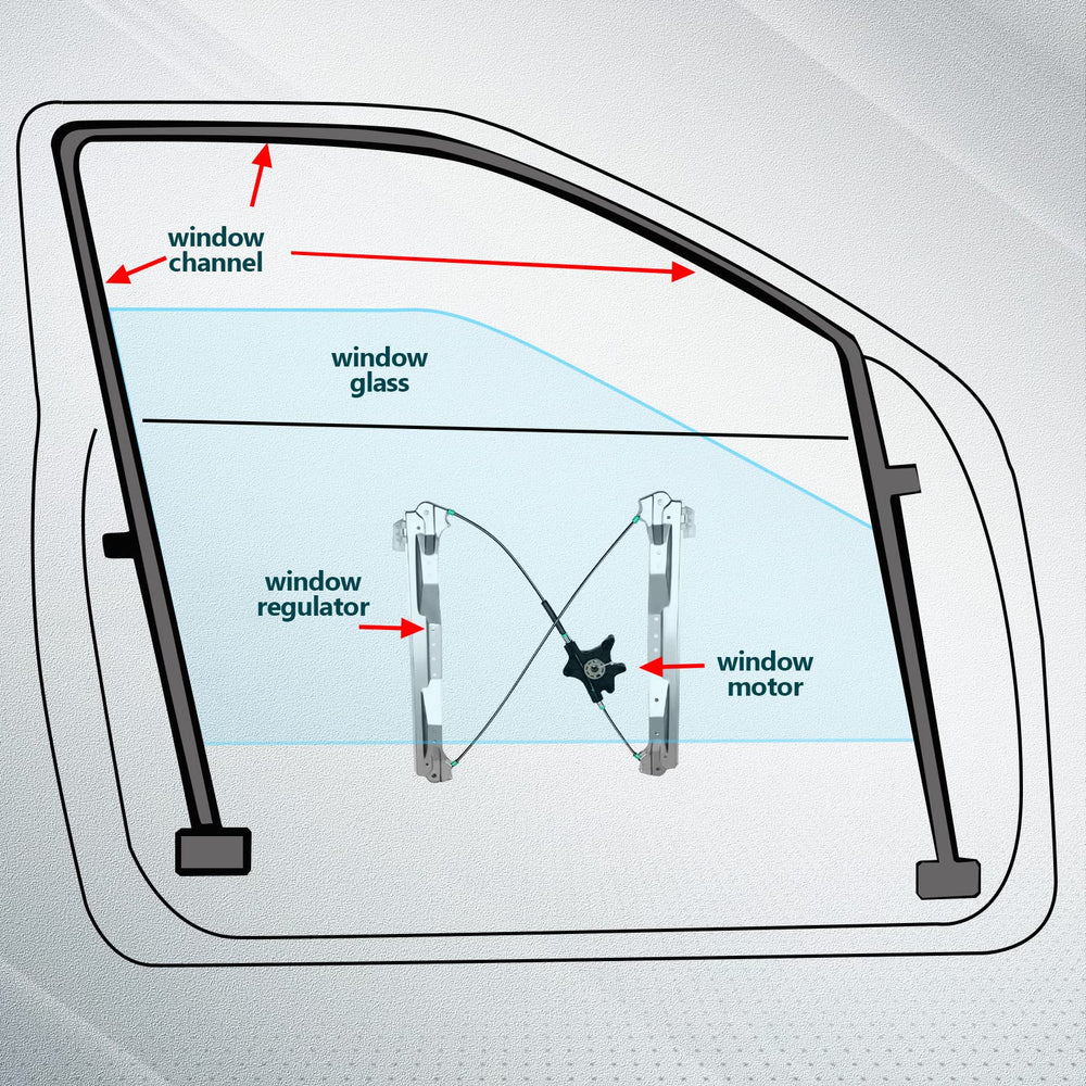 FINDAUTO regulator side profile illustrating exact door alignment