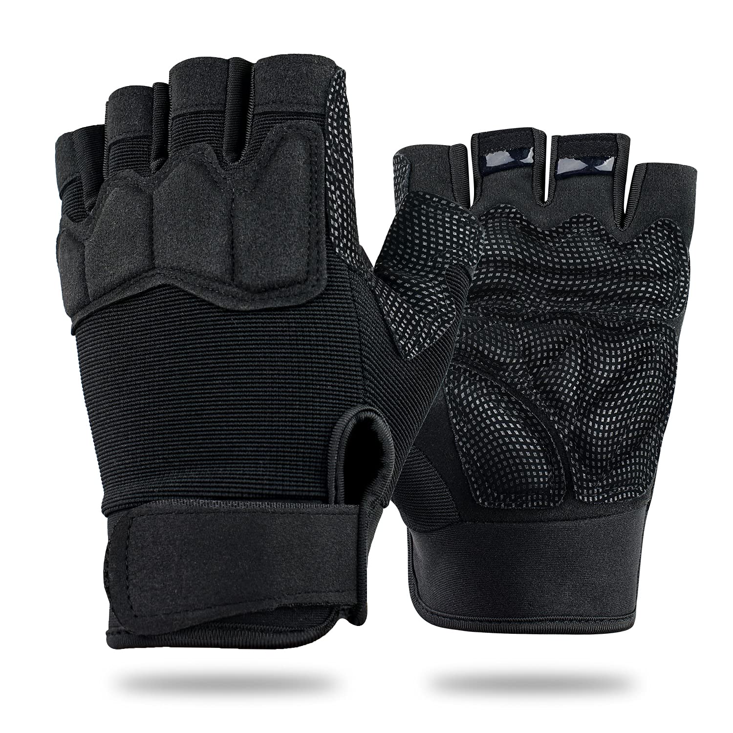 FIORETTO front view black gloves showing fit and protection benefit