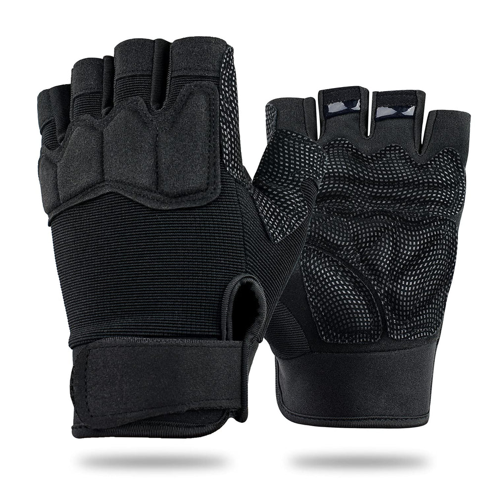FIORETTO front view black gloves showing fit and protection benefit
