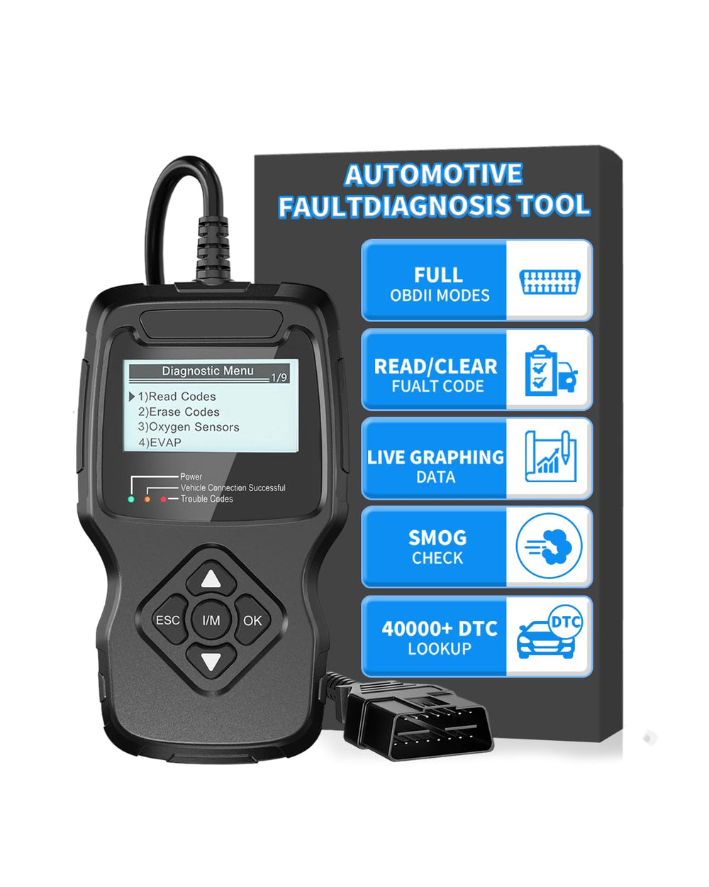 FIRSTOOL V390 front view showing buttons and screen for fast diagnostics