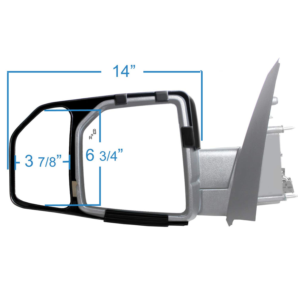 Fit System extension held by hand beside truck mirror showing compact, lightweight scale