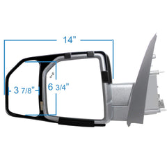 Fit System extension held by hand beside truck mirror showing compact, lightweight scale