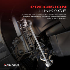 Fit4drive full-length sway bar link displaying zinc-nickel alloy body and finish