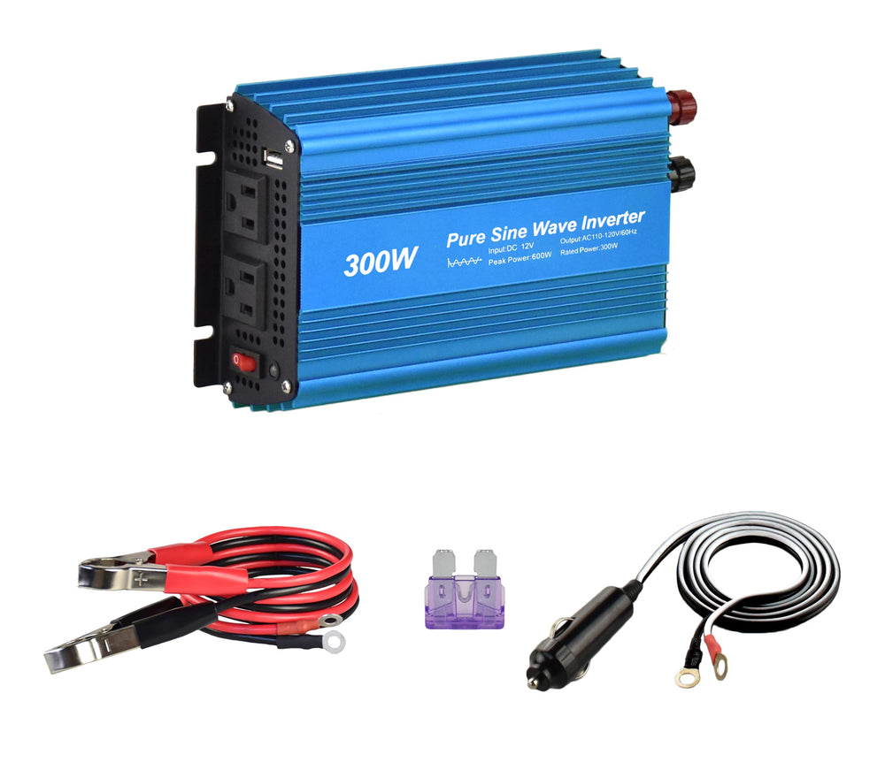 Fit4Less front panel showing dual AC outlets and USB port, reliable charging
