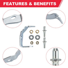 Fitede brackets and hardware neatly arranged to display complete contents and simplify inventory