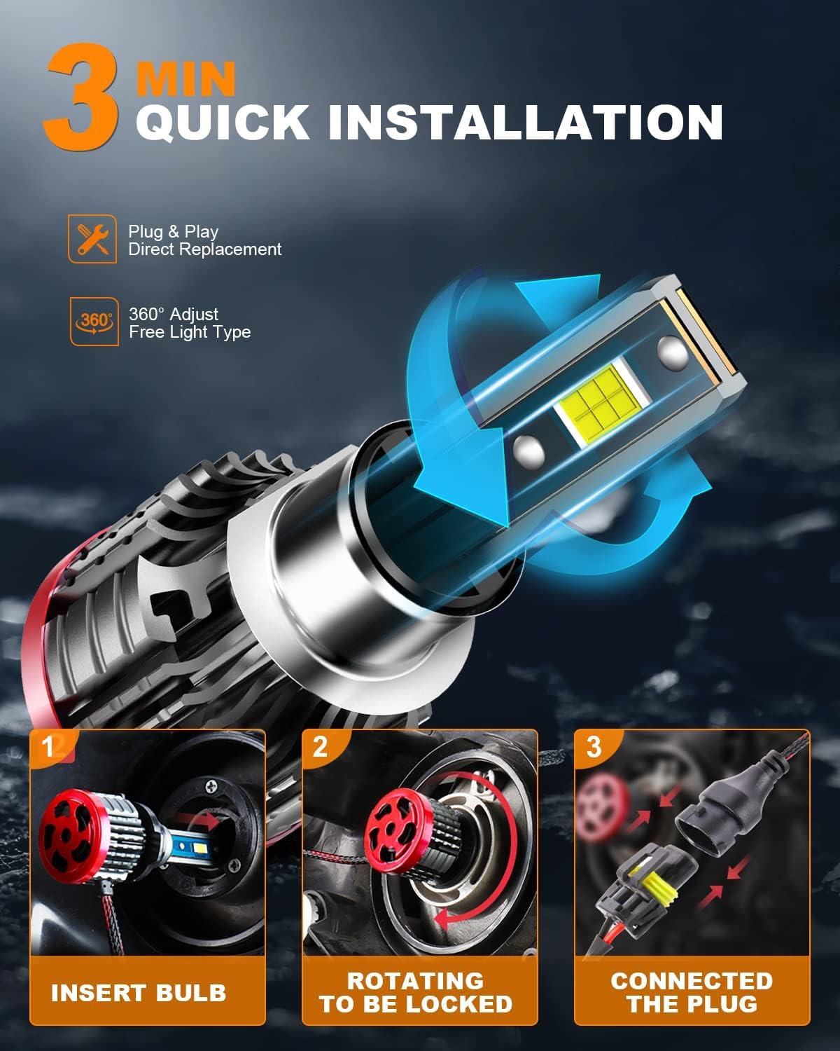 FITMOTORS bulb beside coin to show compact size for tight engine bays