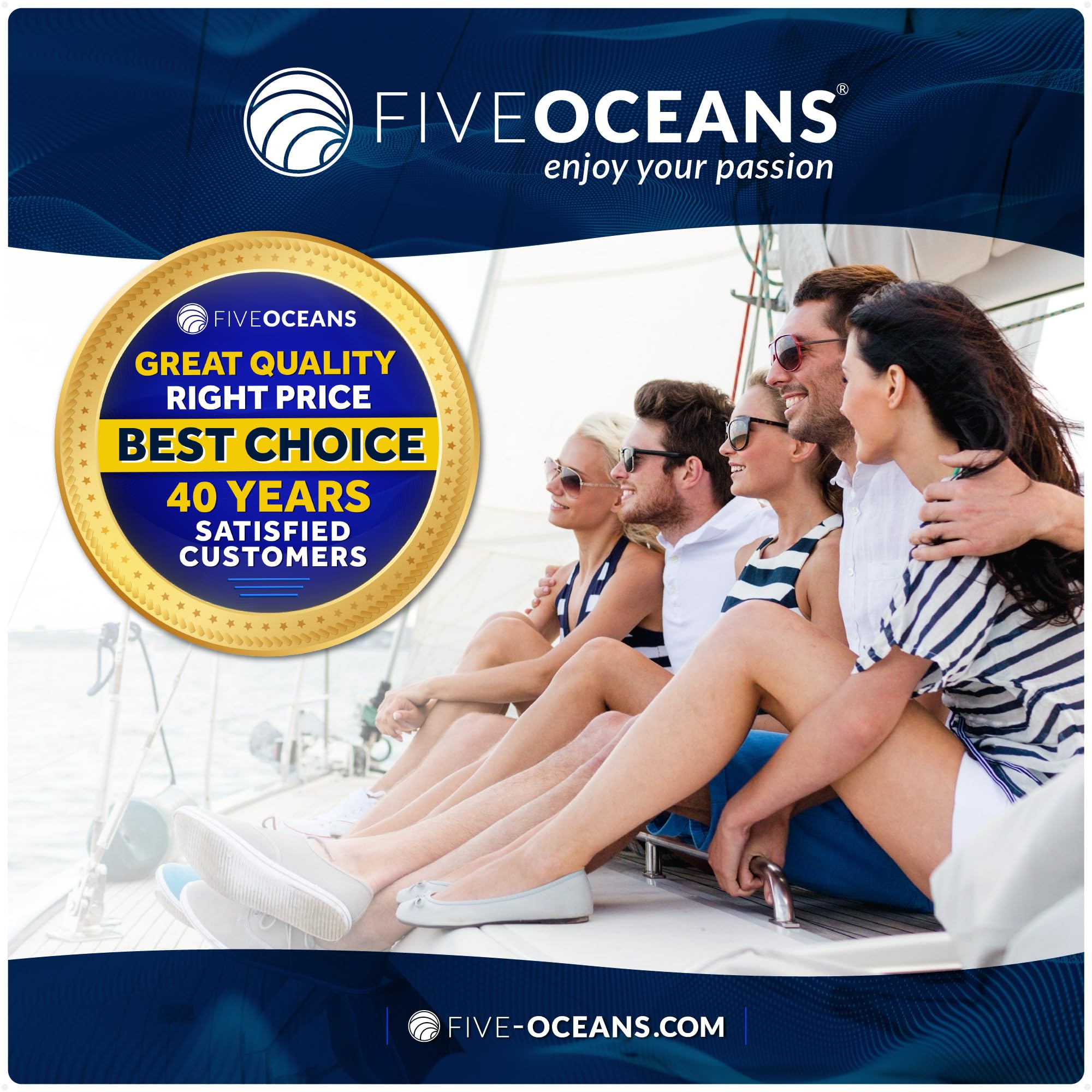 Five Oceans primer bulb on boat deck ready for use in everyday marine conditions