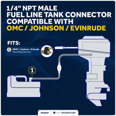 Five Oceans close-up of 1/4" NPT threads highlighting precise fit and leak prevention