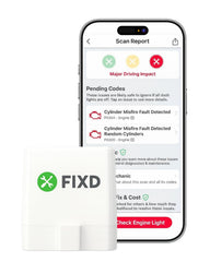 FIXD sensor front view showing compact diagnostic hardware benefit: easy storage