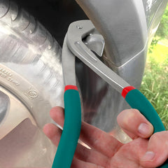 Fizocosisto tools in use on a car door edge demonstrating paintless repair