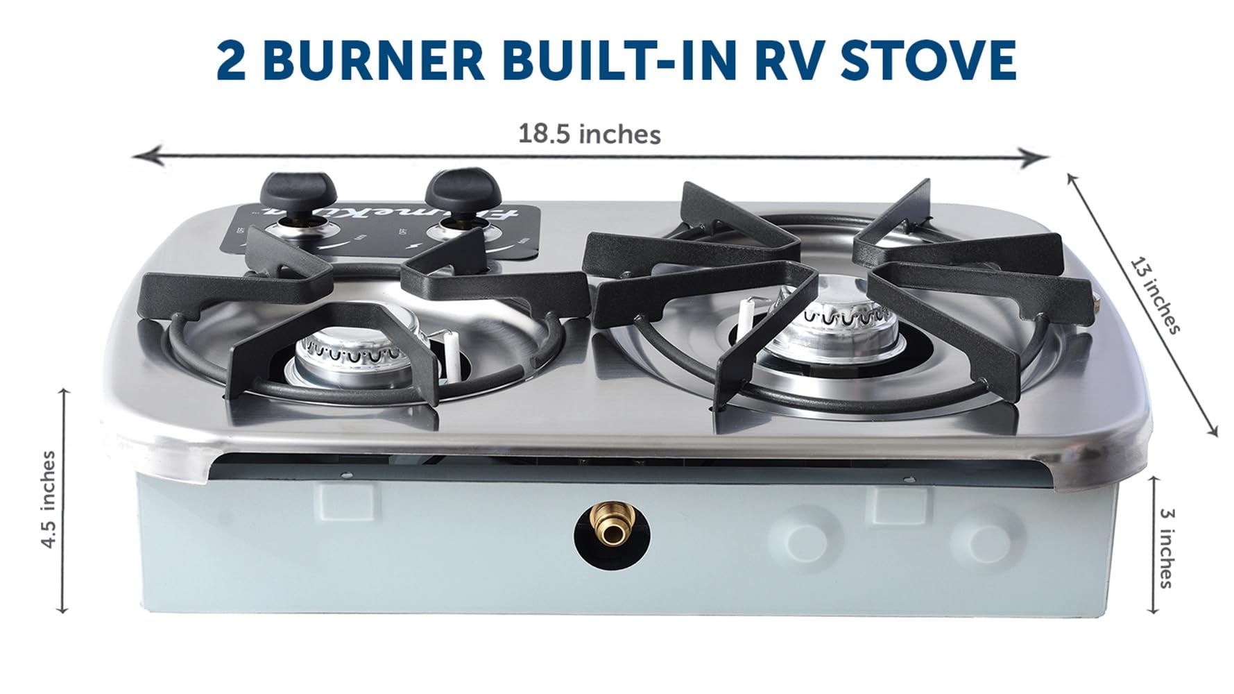 Flame King close-up of 5200 BTU round grate showing gentle simmer capability