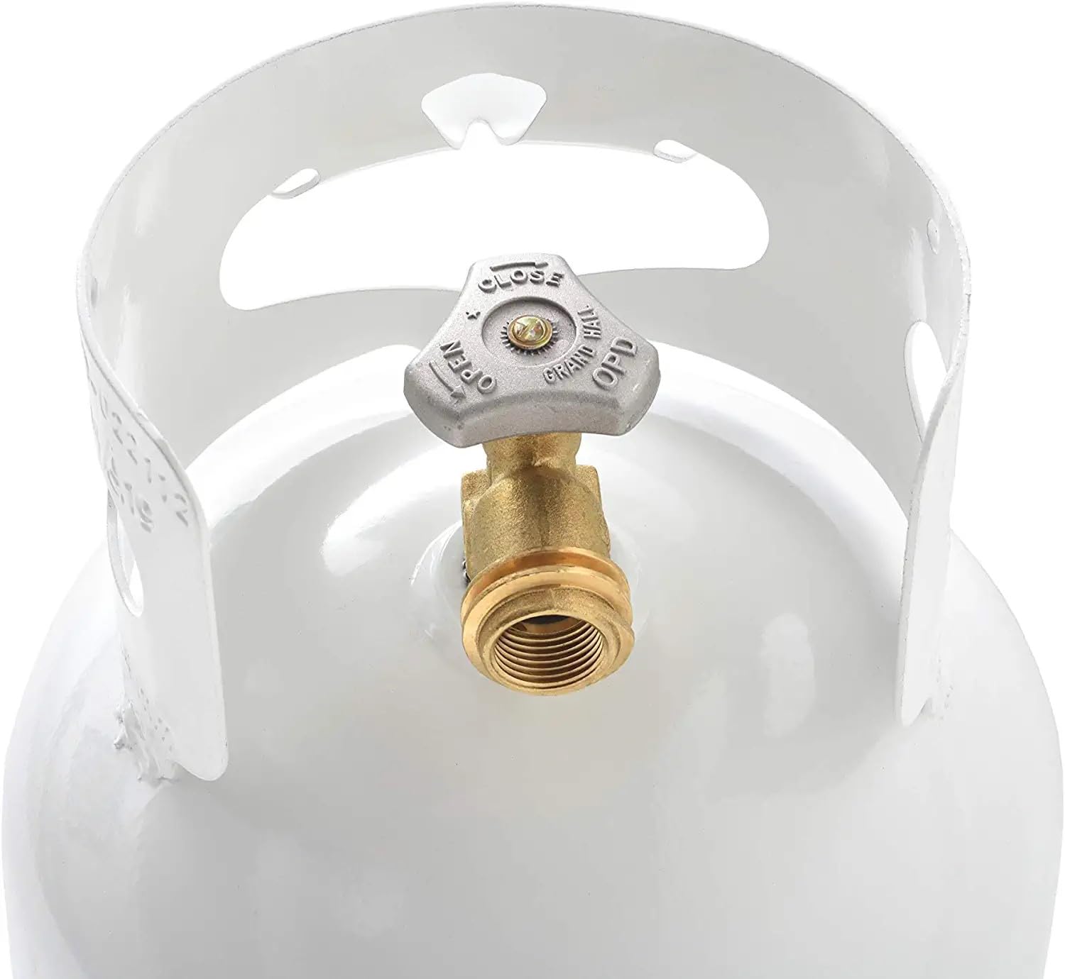 Flame King hooked to portable grill demonstrating quick appliance connection